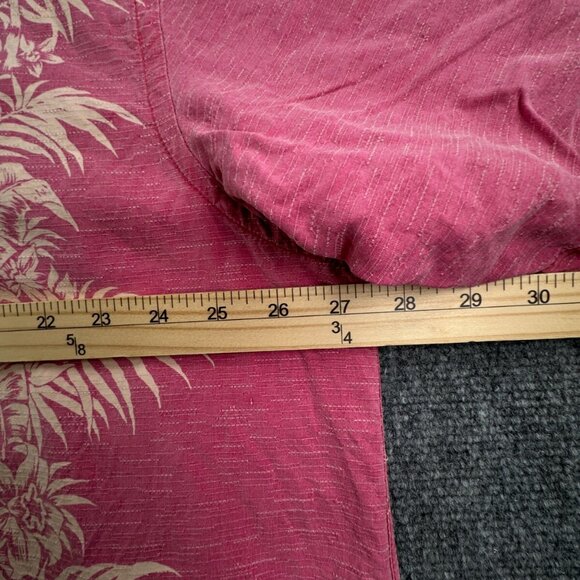 Tommy Bahama Silk Button Up Shirt Short Sleeve Hawaiian Adult Pink Floral 2XL - Picture 5 of 15